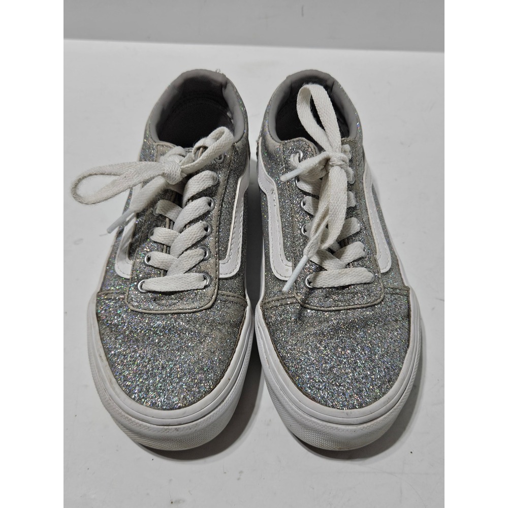 Vans Old Skool Glitter Silver Sneakers Shoes US Missy 13 Youth
